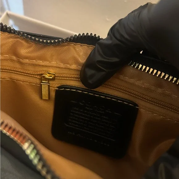 Coach Black Signature Mini Shoulder Bag with Gold Accents - Picture 10 of 14